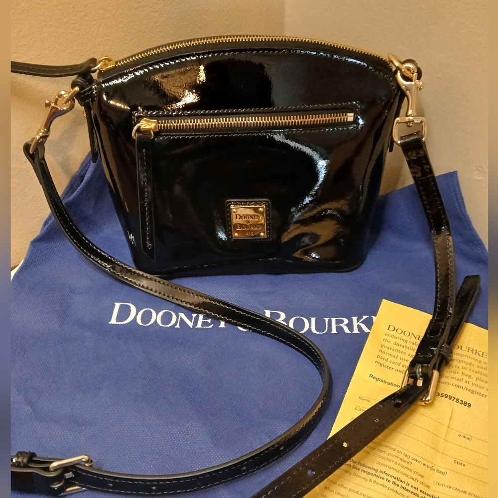 Dooney & Bourke Black Patent Leather Crossbody Bag